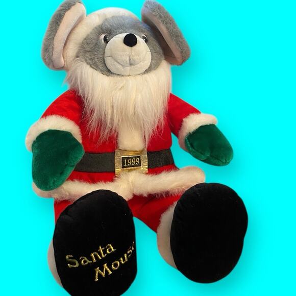 Vtg J C Penny Large Santa Mouse 1999 27” Red Santa Suit Green Gloves Black Belt - Picture 9 of 10